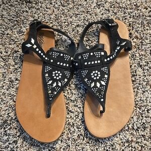 Matisse Black Sandals with Embellishments